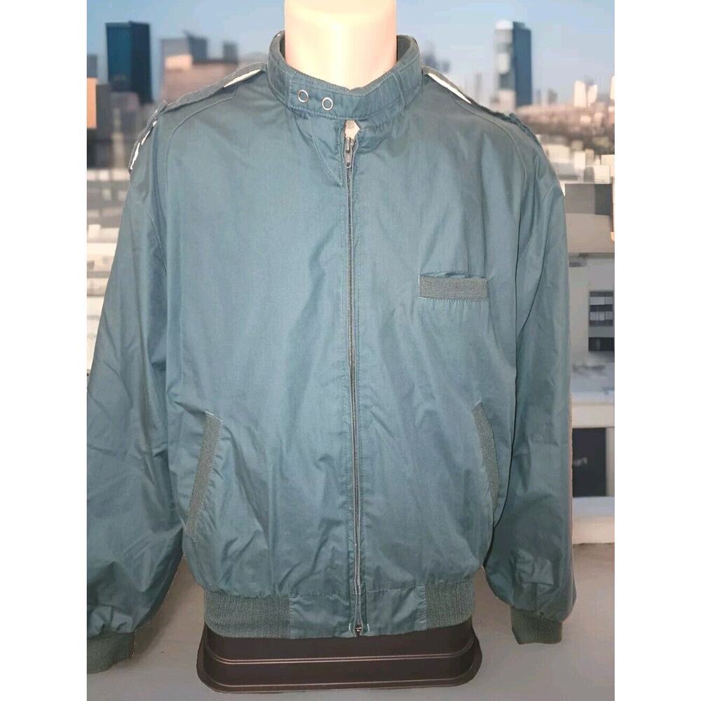 Members Only Jacket Mens Green Bomber Coat Full Zip Size 44